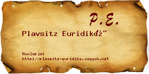 Plavsitz Euridiké névjegykártya